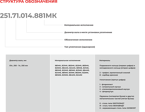 Торцевое уплотнение 251.71.100.884МК в Челябинске фото