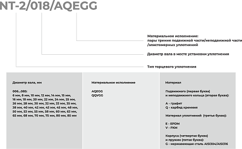 Торцевое уплотнение NT-2/080/QQVGG в Челябинске фото